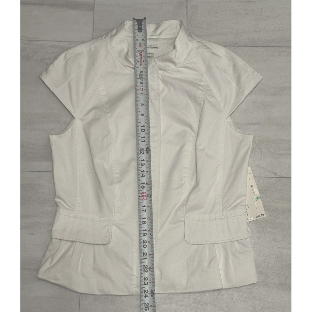 Rare! Kenneth Cole Women's Sleeveless Full Zip White Lined Top  NWT Size 8 - Picture 13 of 13